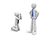 Free material of a businessman apologizing and prostrating scene | Commercially usable illustration