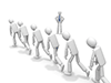 [Free] Business illustration material expressing a procession of 3D people and leadership