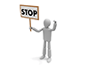 STOP! 3D person illustration with a stop sign | High-quality free material