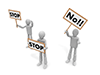 Free illustration material of opposition movement | High-quality images of people holding STOP and No!! placards