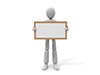 [Free illustrations] Free material of a 3D person holding a message board | Commercial use OK, high quality