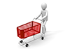 Shopping cart ｜ Shopping ｜ Red-Person illustration ｜ Free material