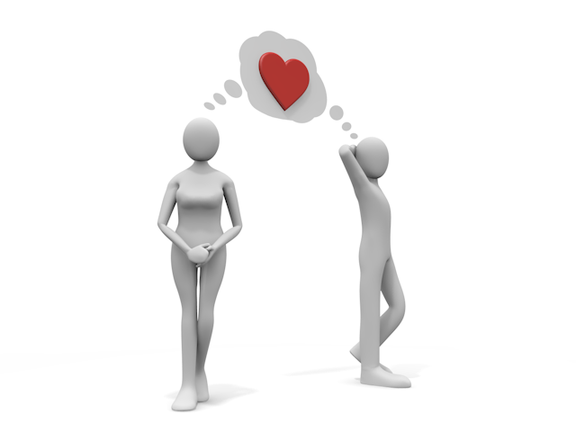 出会い / ノートPC / ネット / インターネット - 人物 / 男性 / 女性 / イラスト / 写真 / フリー素材 / 3Dレンダリング