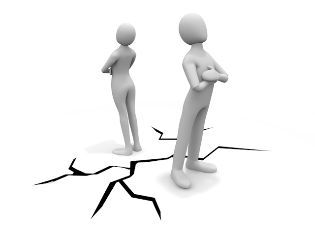 男 / 後ずさり / イラスト / 交渉 - 人物 / 男性 / 女性 / イラスト / 写真 / フリー素材 / 3Dレンダリング