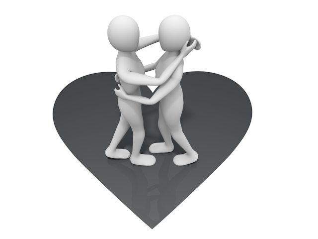 悩み / 吹きだし / 鷲掴み / 惚れる - 人物 / 男性 / 女性 / イラスト / 写真 / フリー素材 / 3Dレンダリング