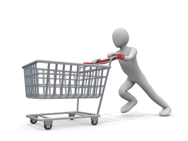ネットショッピング / 通販 / インターネットショッピング - 人物 / 男性 / 女性 / イラスト / 写真 / フリー素材 / 3Dレンダリング
