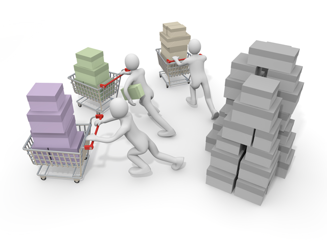 家族 / 楽しい / 押す / 人物 / ショッピング - 人物 / 男性 / 女性 / イラスト / 写真 / フリー素材 / 3Dレンダリング