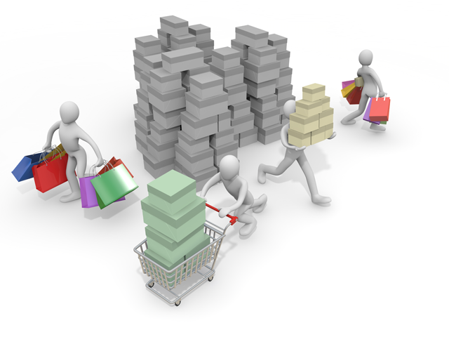 通販サイト / サイバーモール / 電子商取引 / ウェブ / パソコン - 人物 / 男性 / 女性 / イラスト / 写真 / フリー素材 / 3Dレンダリング