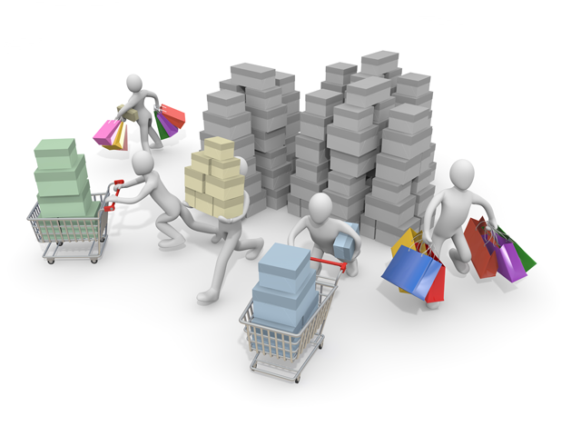 ネット通販 / 白バック / イラスト / Eコマース / IT - 人物 / 男性 / 女性 / イラスト / 写真 / フリー素材 / 3Dレンダリング