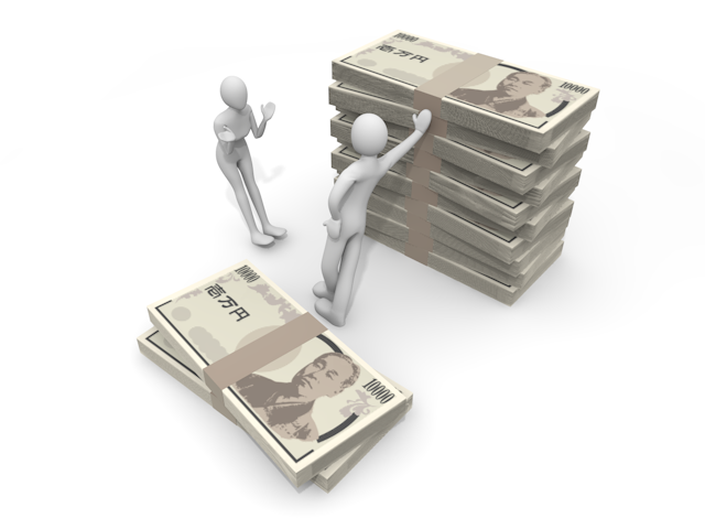 大金/稼ぐ/儲かる  - 人物 / 男性 / 女性 / イラスト / 写真 / フリー素材 / 3Dレンダリング