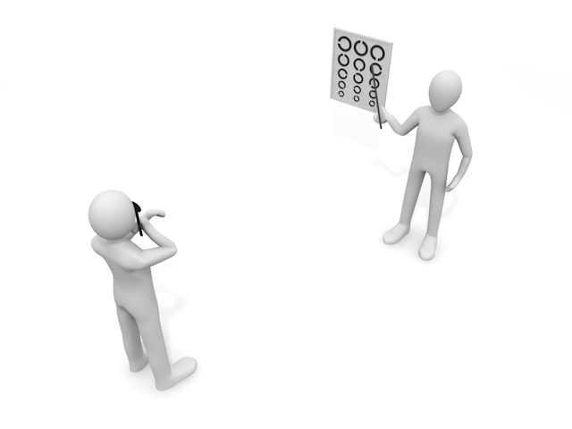 視力検査表｜視力検査｜目医者｜眼科 - 人物 / 男性 / 女性 / イラスト / 写真 / フリー素材 / 3Dレンダリング