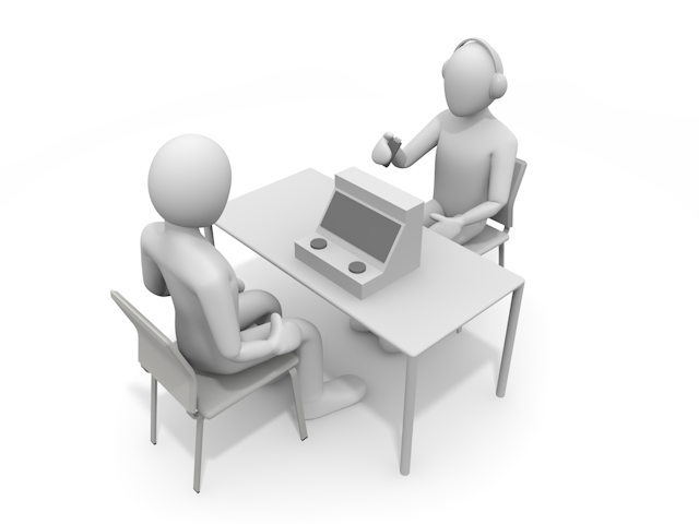 聴力検査｜難聴｜補聴器｜機器 - 人物 / 男性 / 女性 / イラスト / 写真 / フリー素材 / 3Dレンダリング