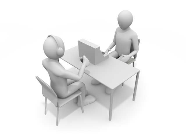 聴力検査｜難聴｜補聴器｜機器 - 人物 / 男性 / 女性 / イラスト / 写真 / フリー素材 / 3Dレンダリング