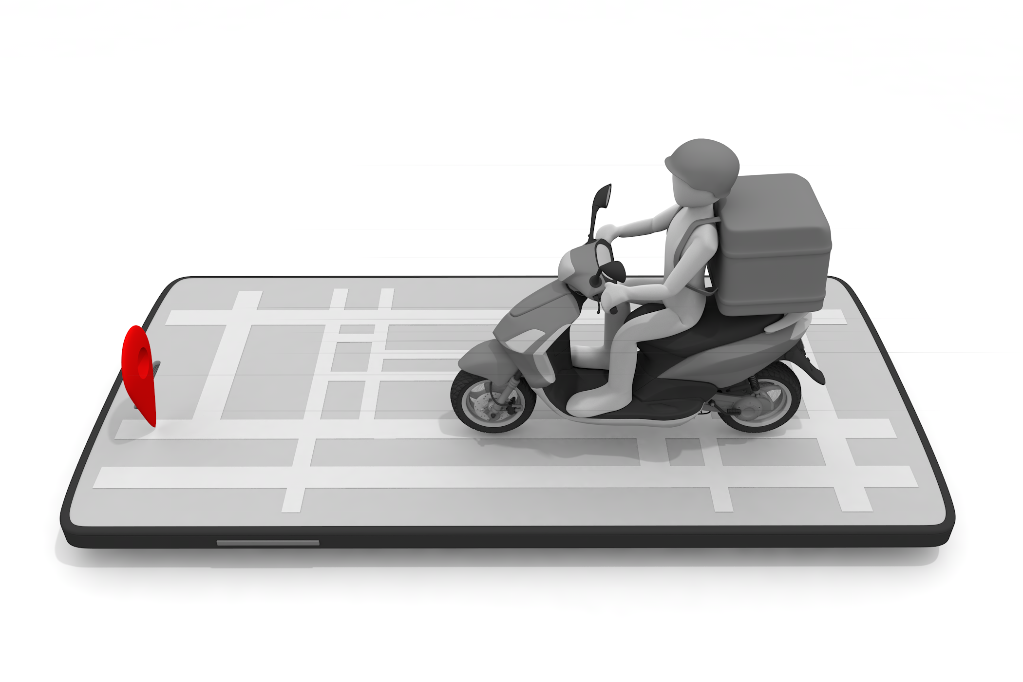 料理宅配 / 出前館/ウォルト/Wolt/注文 - 無料イラスト/デリバリー/クリップアート/3Dレンダリング