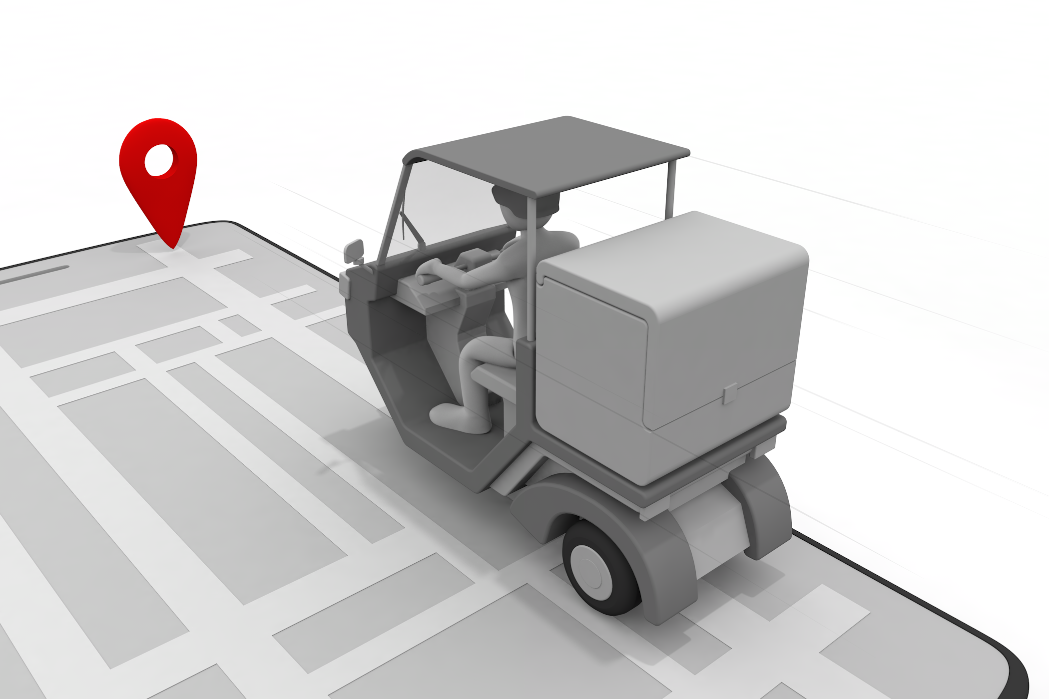 料理宅配 / 出前館/ウォルト/Wolt/注文 - 無料イラスト/デリバリー/クリップアート/3Dレンダリング