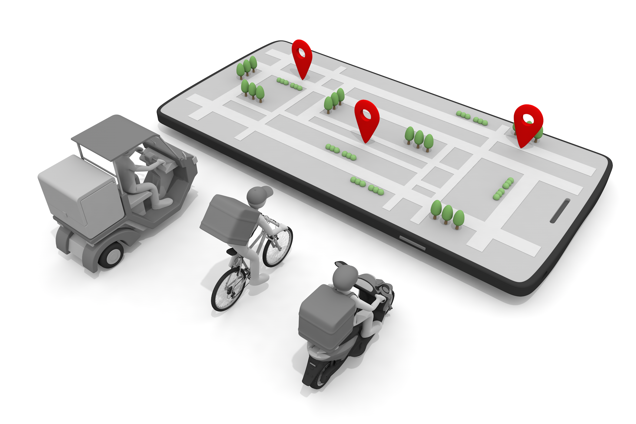 宅配便サービス / 玄関のドア / 箱 / 運ぶ / 都市景観 / 20-24歳 / 2人 - 無料イラスト/デリバリー/クリップアート/3Dレンダリング