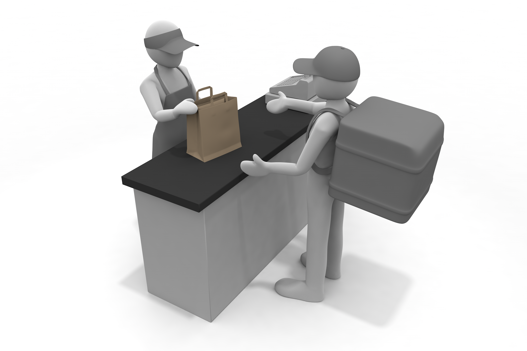 サービス業関係の職業 / バイカー / バックパック / ヤングアダルト / ライフスタイル - 無料イラスト/デリバリー/クリップアート/3Dレンダリング