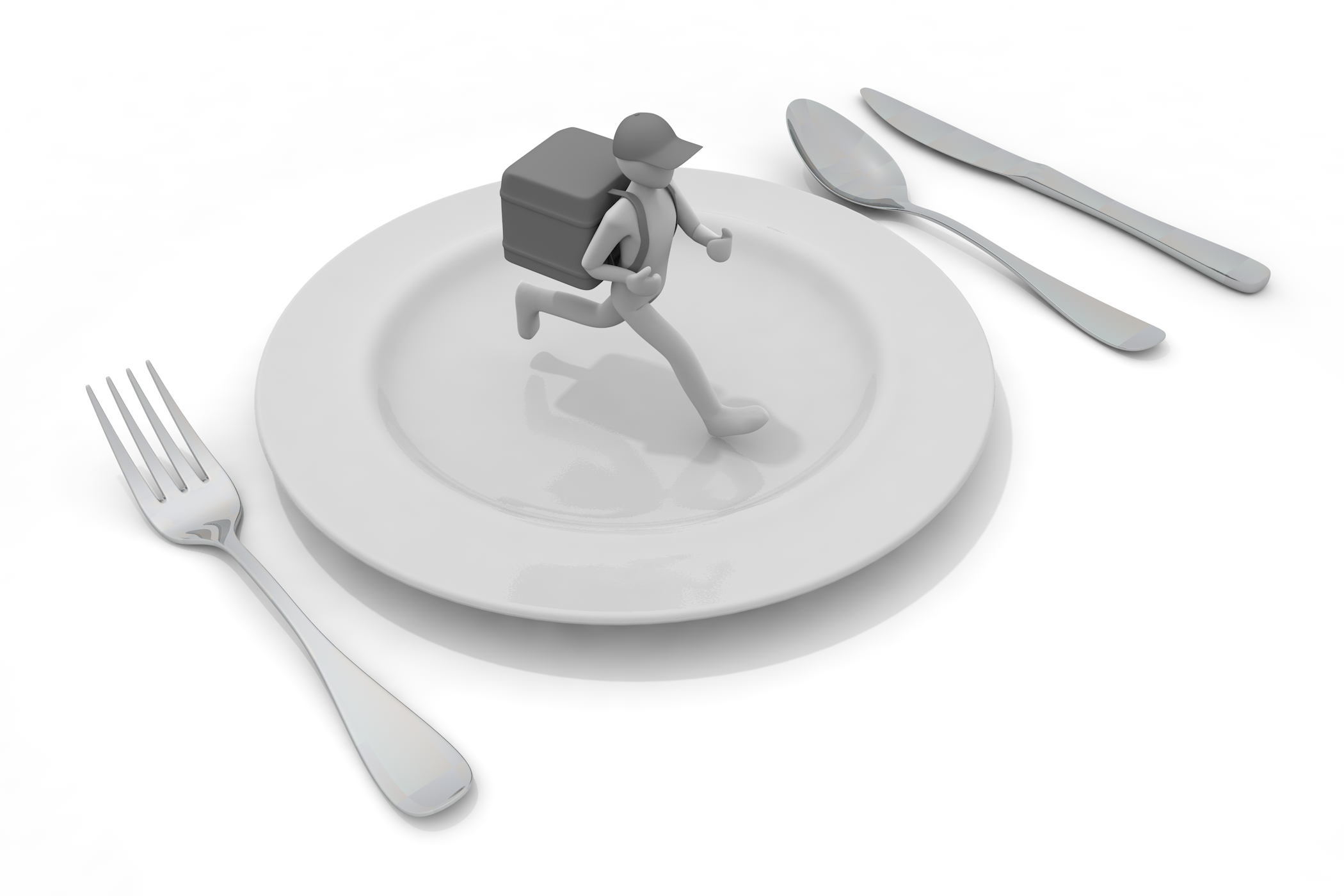 料理宅配 / ウーバーイーツ / Uber Eats / 出前館/注文 - 無料イラスト/デリバリー/クリップアート/3Dレンダリング