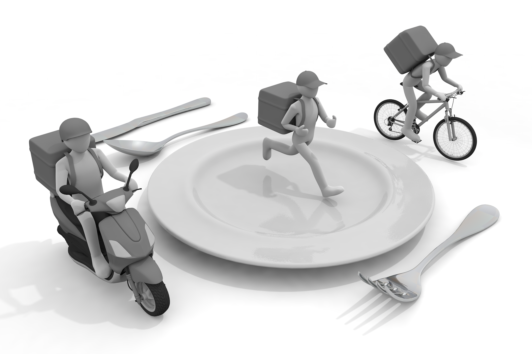 人物なし / 屋内 / 横位置 / 洋食 / 盛り付け / 米 / 紙容器 - 無料イラスト/デリバリー/クリップアート/3Dレンダリング