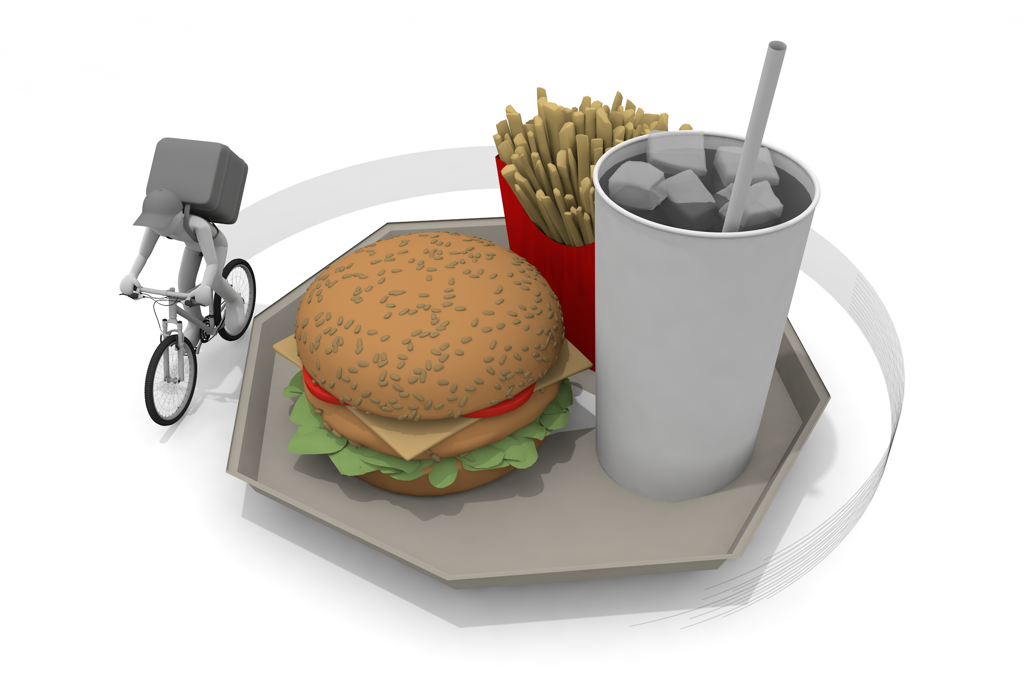 料理宅配 / DiDi Food / ディディフード / 出前館/注文 - 無料イラスト/デリバリー/クリップアート/3Dレンダリング