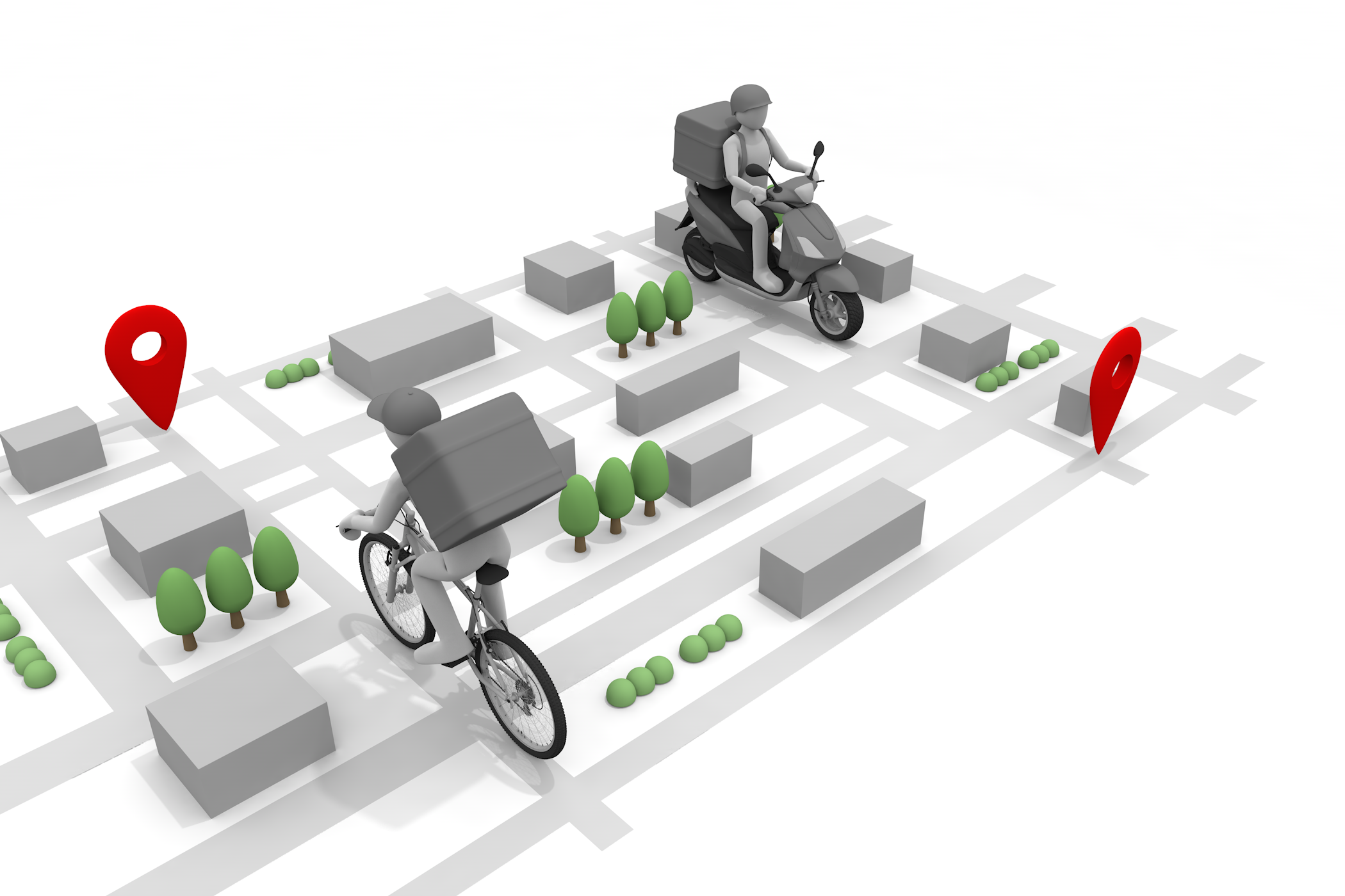 料理宅配 / 出前館/ウォルト/Wolt/注文 - 無料イラスト/デリバリー/クリップアート/3Dレンダリング