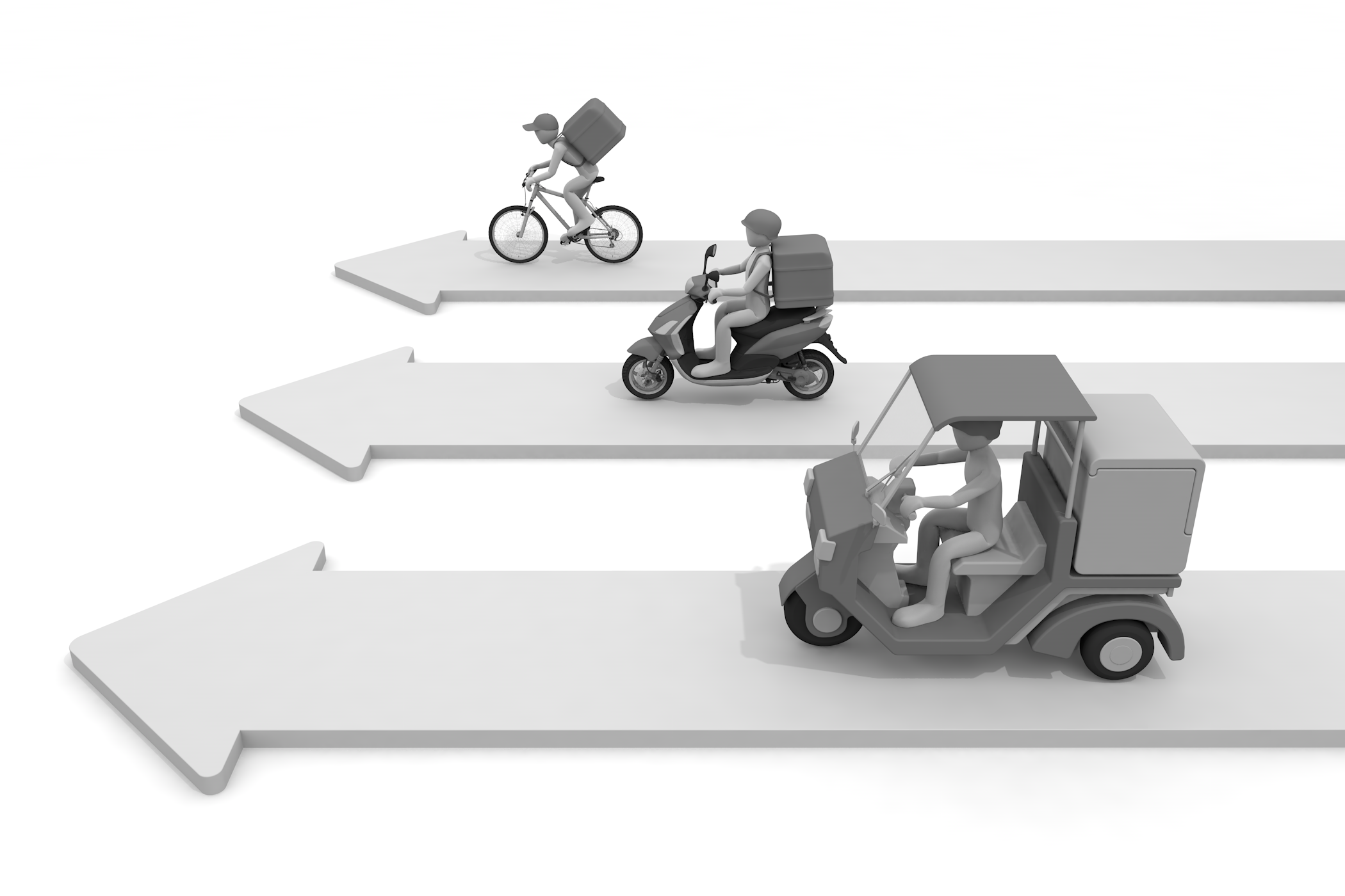 料理宅配 / ウーバーイーツ / Uber Eats / 出前館/注文 - 無料イラスト/デリバリー/クリップアート/3Dレンダリング