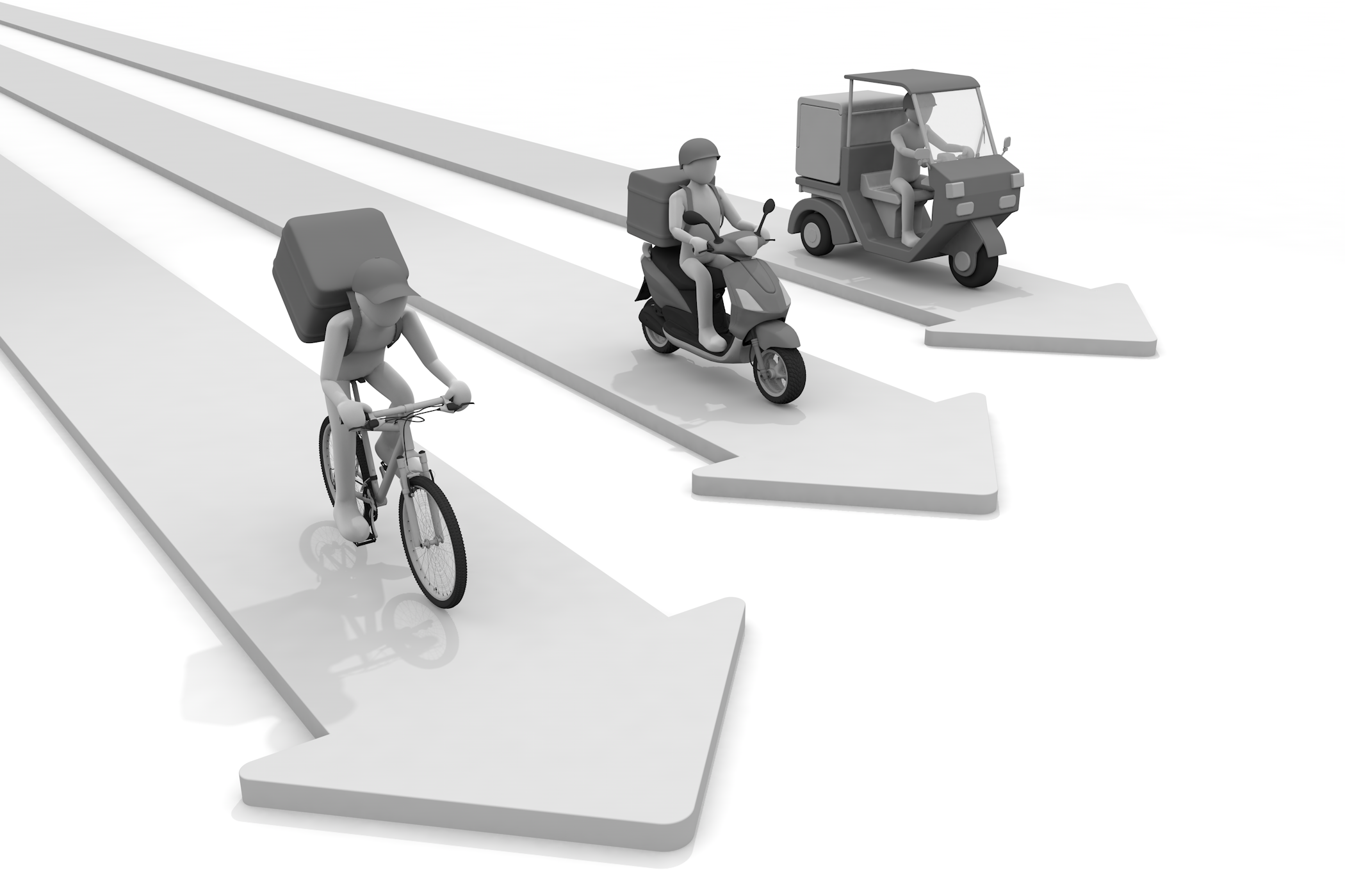 キャラクター / 輸送手段 / サービス / スマートフォン / 速さ / 顧客 - 無料イラスト/デリバリー/クリップアート/3Dレンダリング