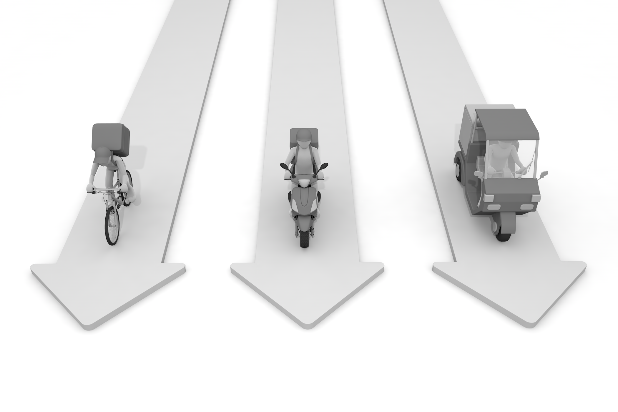 端末/自転車/バイク/原チャリ/しんどい - 無料イラスト/デリバリー/クリップアート/3Dレンダリング