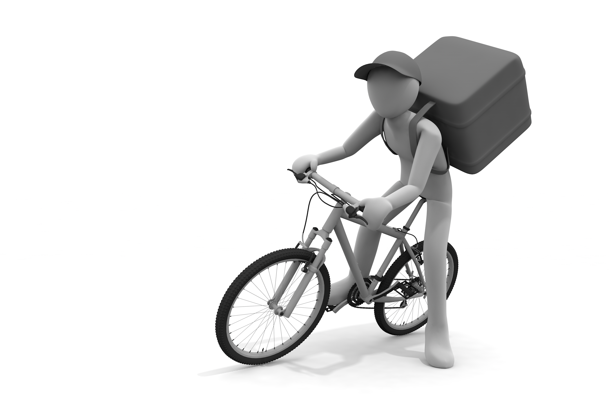 ワイヤレステクノロジー / 消費主義 / 横位置 / 自転車 / スクーター - 無料イラスト/デリバリー/クリップアート/3Dレンダリング