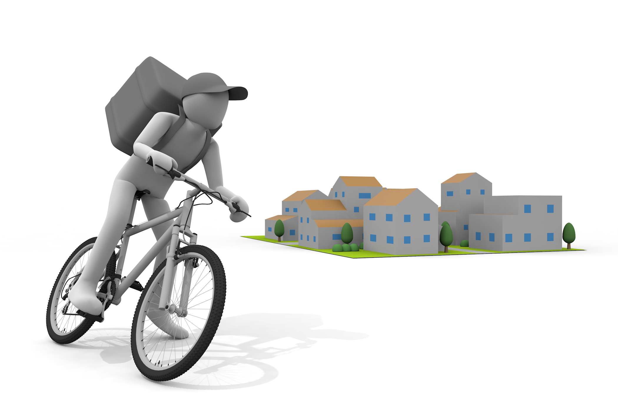 体力/疲れる/交通事故/時間/スピード - 無料イラスト/デリバリー/クリップアート/3Dレンダリング