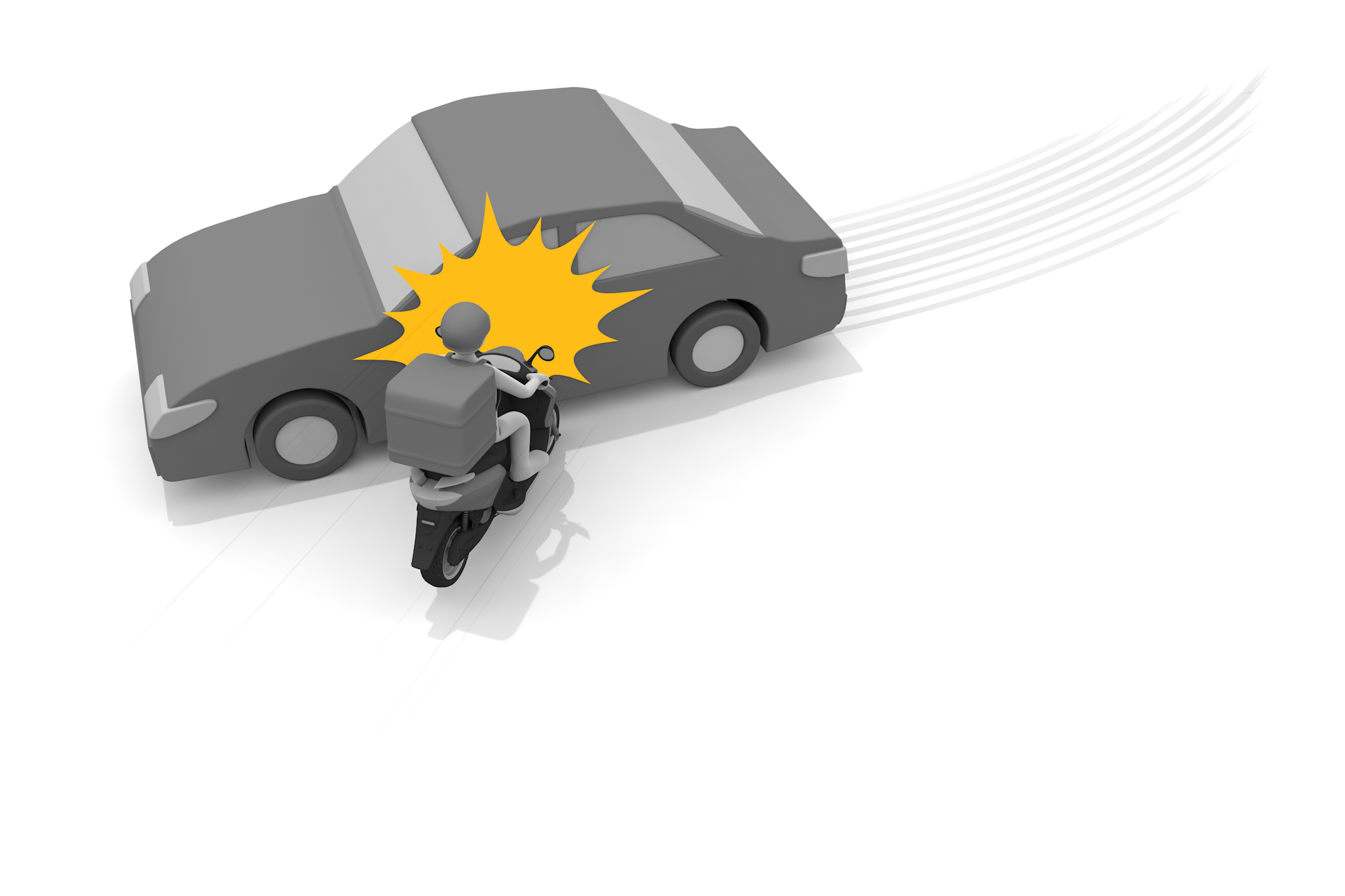 小荷物 / オートバイ / 配送車 / 速さ / 送る / 顧客 / 輪郭 / 交通輸送 - 無料イラスト/デリバリー/クリップアート/3Dレンダリング