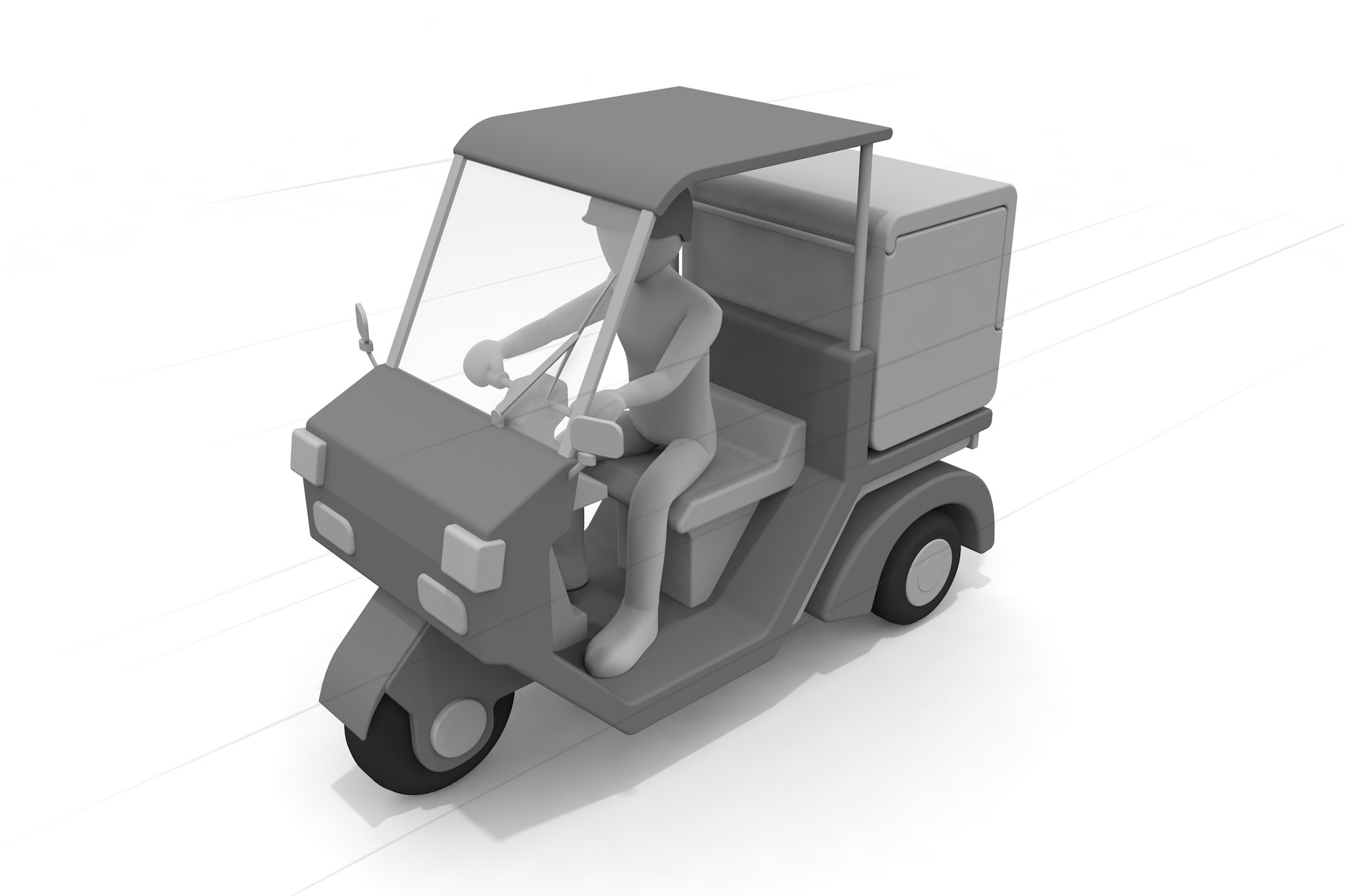 ピザ配達 / 夕食 / 薄い・細い / メッセンジャーバッグ / 陸の乗り物 - 無料イラスト/デリバリー/クリップアート/3Dレンダリング