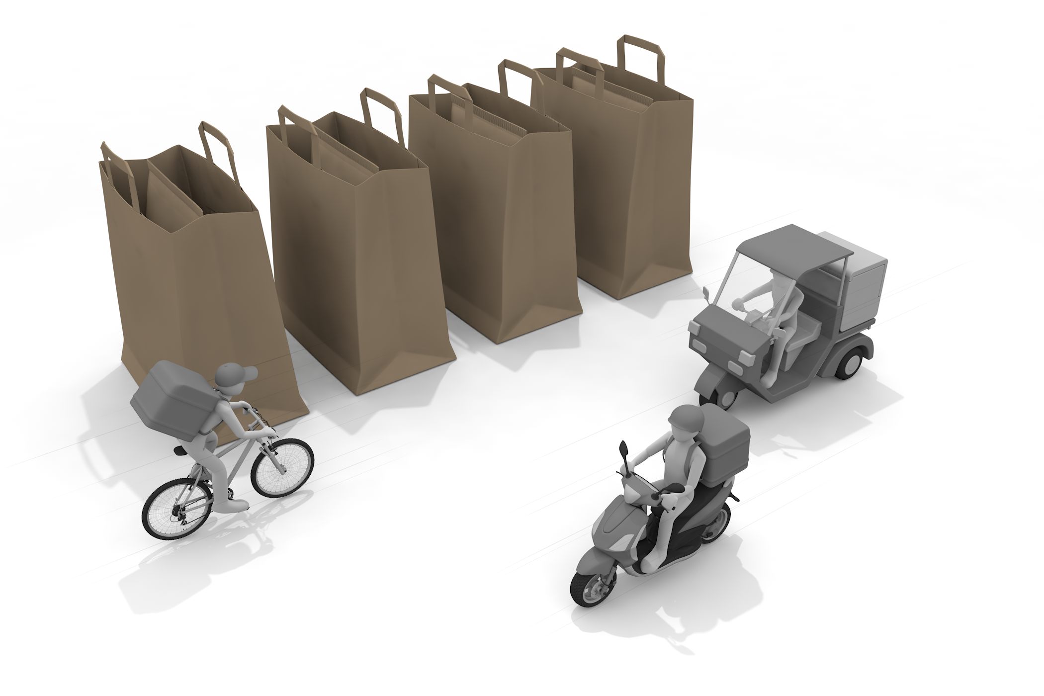 レストラン / 交通輸送 / 人物 / 写真 / 大人 / 大人のみ / 屋外 - 無料イラスト/デリバリー/クリップアート/3Dレンダリング