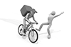 自転車で人と衝突する。危険運転をする人物。事故が起こる。 - フリー素材｜イラスト｜宅配・料理 - 2,100×1,400ピクセル