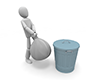 Garbage removal ｜ Trash can ｜ Smell ｜ Illustration free material ｜ Person image --Person illustration ｜ Free material