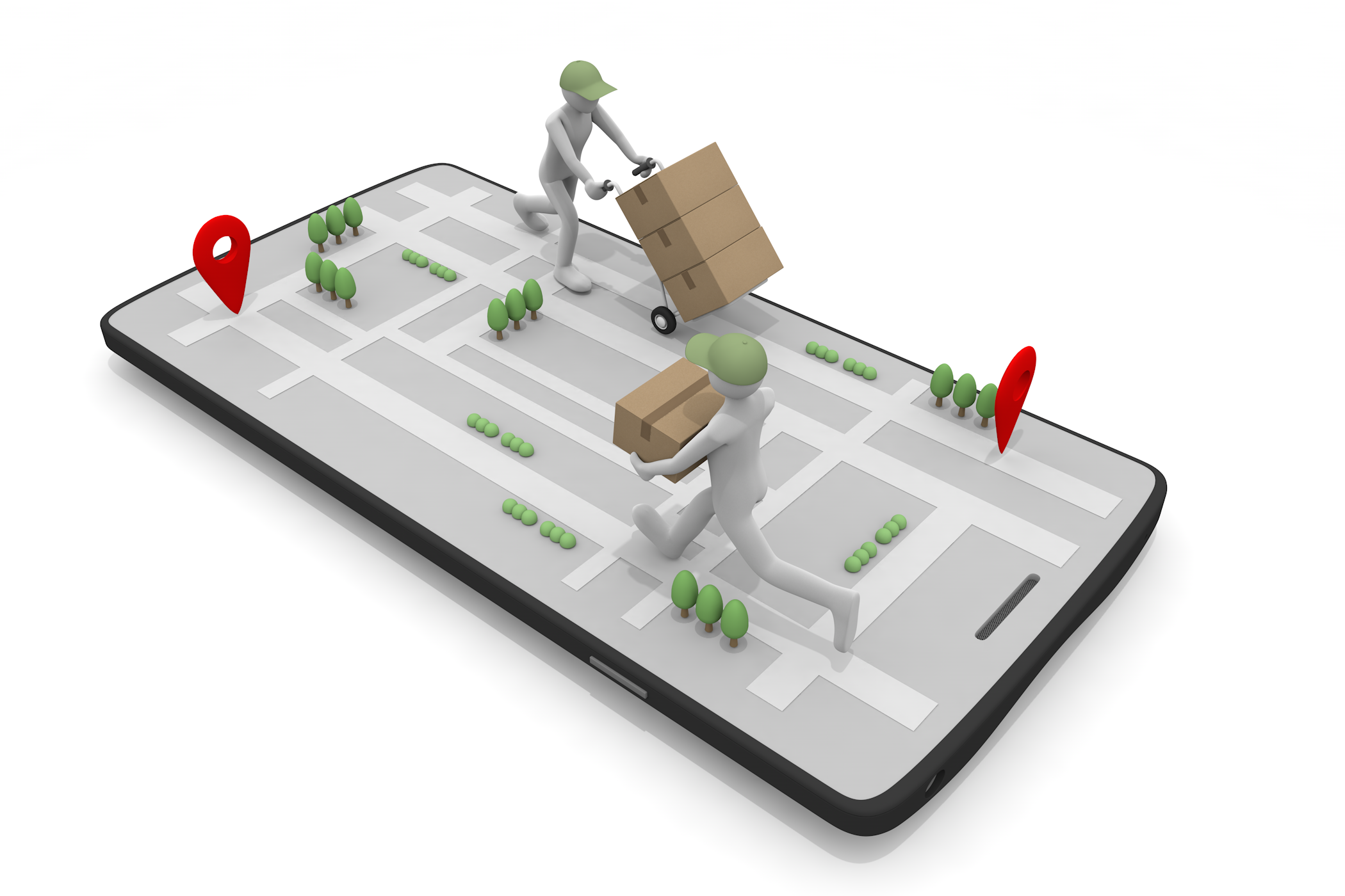 荷物の管理をする。 - イラスト/無料/クリップアート/宅配/運輸業/段ボール