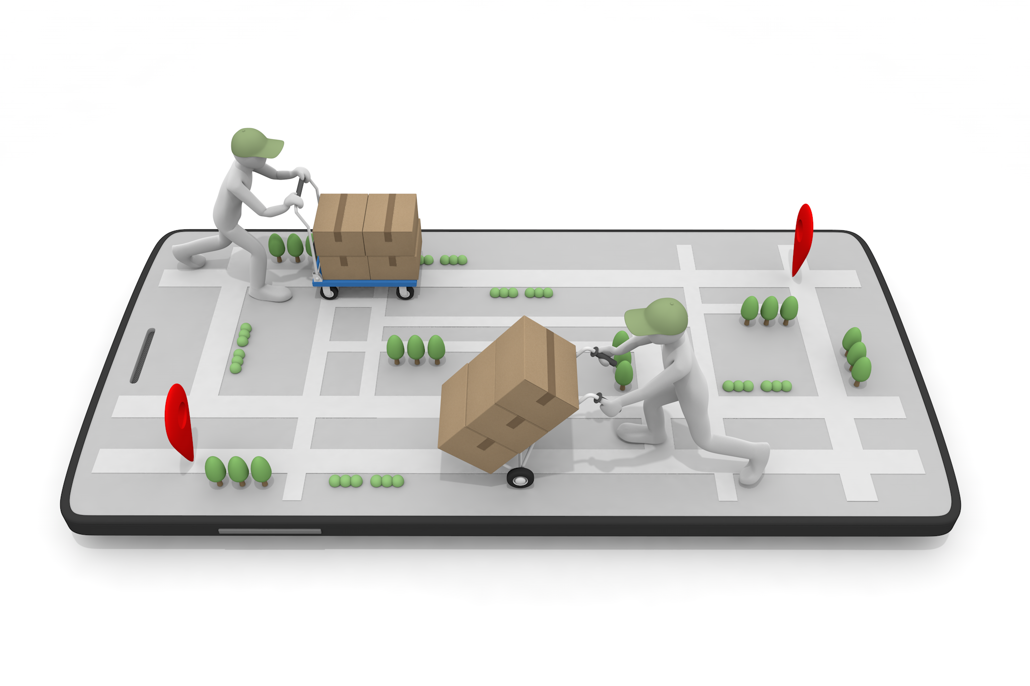 アイコン用途にも使えます。 - イラスト/無料/クリップアート/宅配/運輸業/段ボール