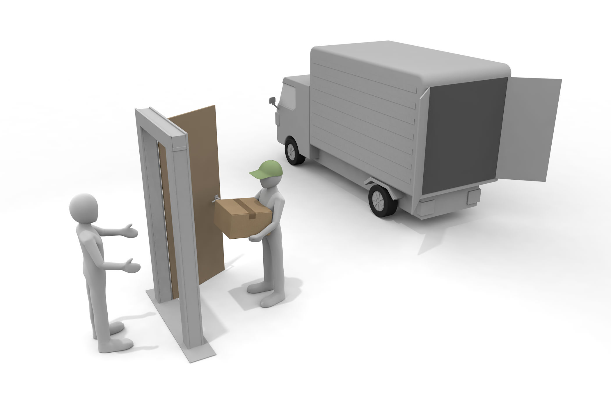 商用使用OKのイラスト素材。 - イラスト/無料/クリップアート/宅配/運輸業/段ボール