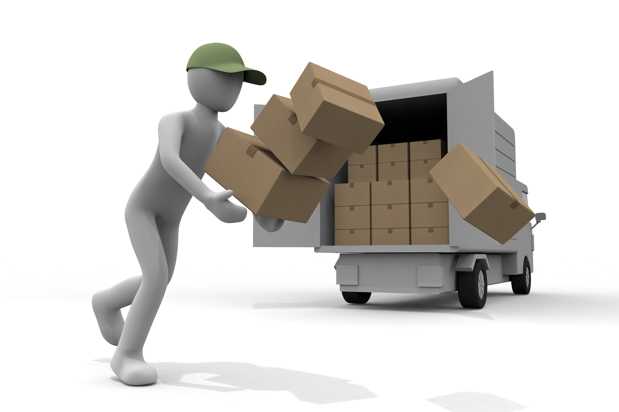 ドローンで荷物を運ぶ。 - イラスト/無料/クリップアート/宅配/運輸業/段ボール