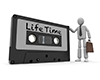 Remaining time in life ｜ People who work with cassette tapes ｜ Free illustration material ｜ Commercial OK --Personal illustration ｜ Free material