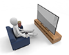 Watch a movie on a big TV ｜ My time ｜ Rest on the sofa ――Personal illustration ｜ Free material