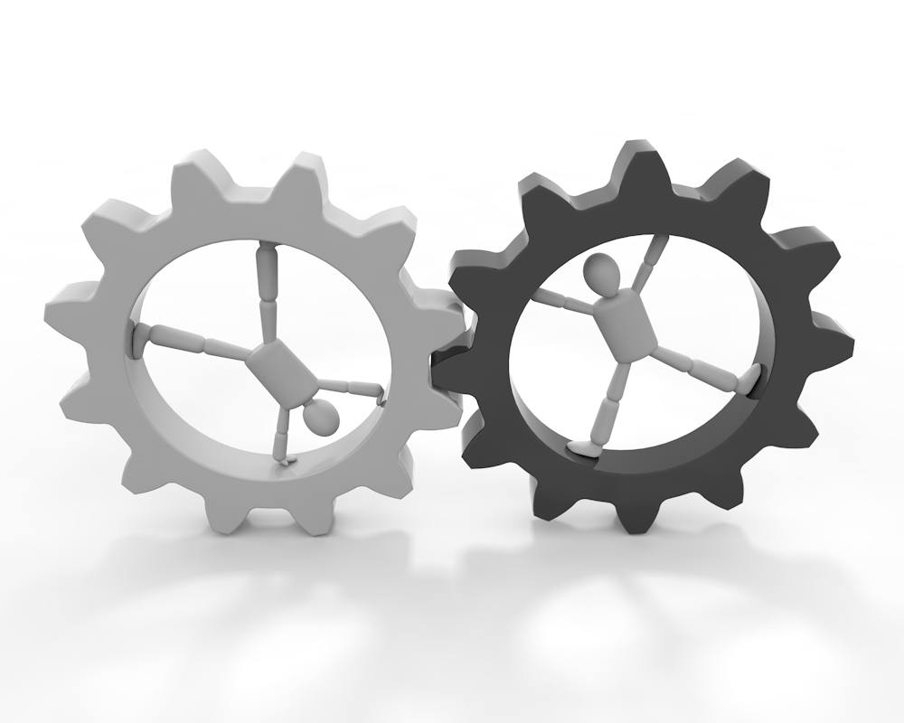 People and Gears | Rotating People | Black Gears-Clip Art / Photos / Illustrations / Peoples / Free Download / People