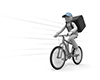 食べ物を配達する人｜フードデリバリーの人物｜自転車に乗る - 人物イラスト｜無料素材