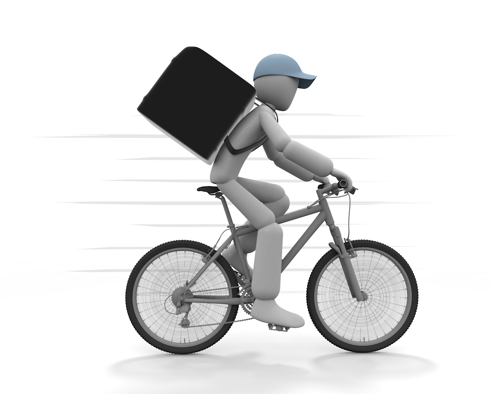 Biking around the city ｜ Food delivery work ｜ Delivering food --Clip art / Photos / Illustrations / Peoples / Free download / People