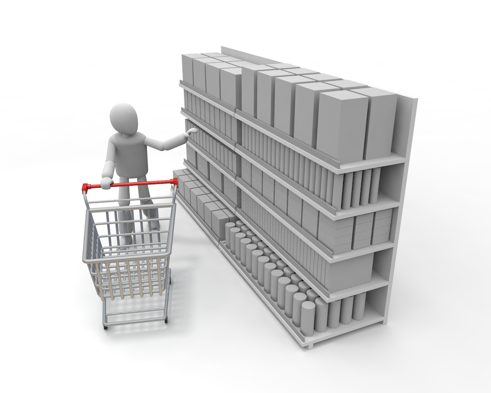 Shop at the supermarket ｜ Buy food ｜ Use the shopping cart-Clip art / Photos / Illustrations / Peoples / Free download / People