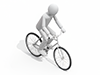 一人で自転車に乗って走っている人物のイラスト