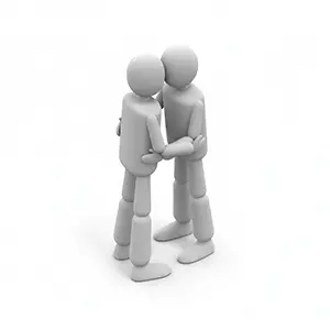 互いに抱き合ってハグをしている2人の3D人物のCGイラスト